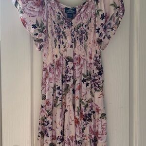 Angie Pink and Green Floral Dress